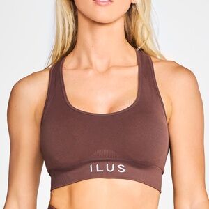 ILUS SEAMLUX INTENSIFY SPORTS BRA Chicory Coffee Brown Size Small NWOT
